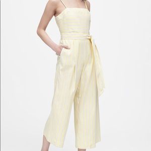 NWT Banana Republic Yellow Stripe Linen Jumpsuit